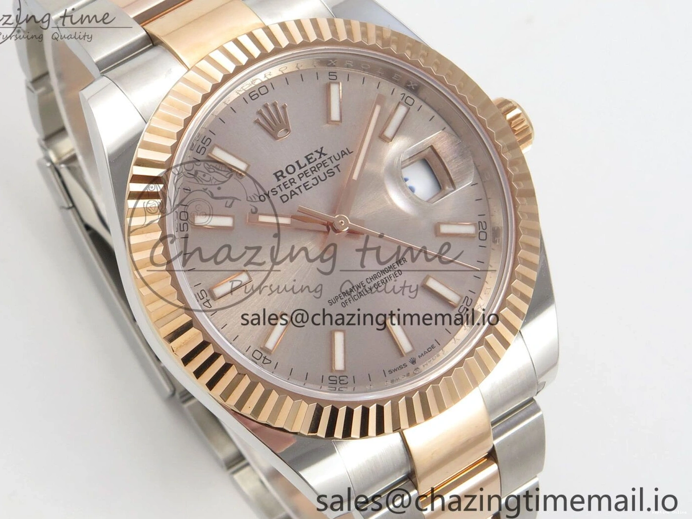0127 Sporty DateJust 41 126331 SS RG ARF 1:1 Best Edition RG Stick Dial on Oyster Bracelet SH3235 (Weighted) 197